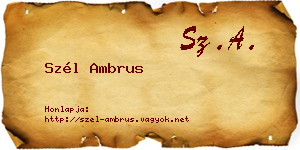 Szél Ambrus névjegykártya